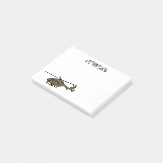 Post-it® Illustration de l'hélicoptère de l'armée (Incliné)