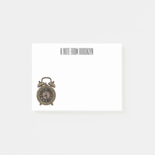 Post-it® Illustration de l'horloge d'alarme (Devant)