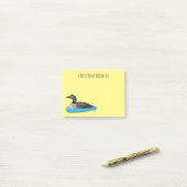 Post-it® Illustration de Loon bird (Sur un bureau)