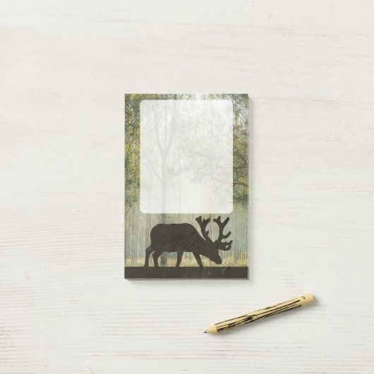 Post-it® Illustration de l'orignal en forêt (Sur un bureau)