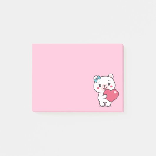 Post-it® Illustration de l'ours en peluche (Devant)