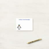 Post-it® Illustration de mignon macaroni pingouin (Sur un bureau)
