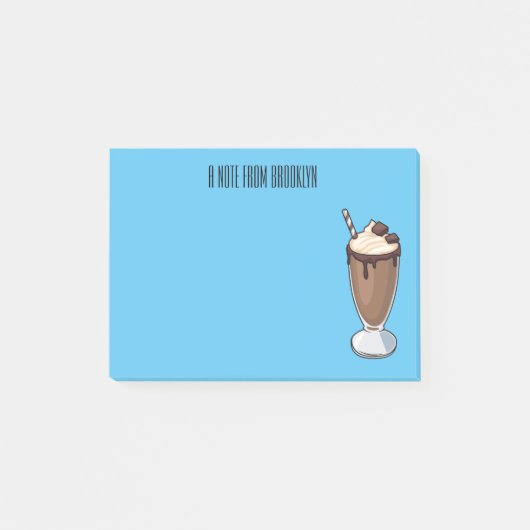 Post-it® Illustration de milk-shake au chocolat (Devant)