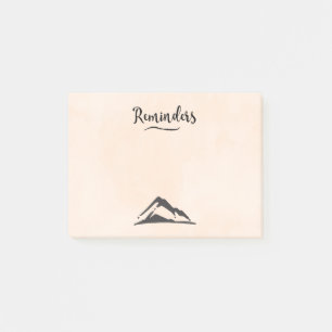 Post-it® Illustration de montagne en noir - Rappels