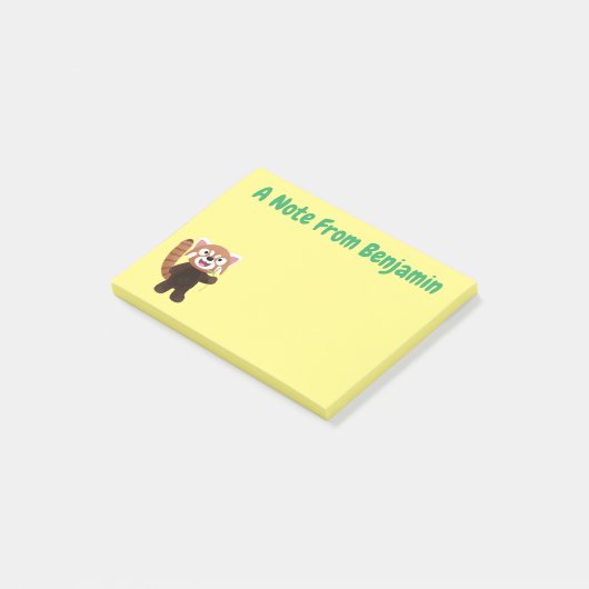 Post-it® Illustration de panda rouge mignon (Incliné)