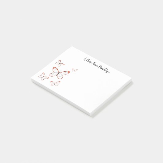 Post-it® Illustration de papillon en verre (Incliné)