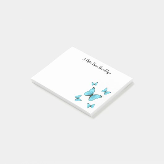 Post-it® Illustration de papillons Morpho (Incliné)