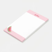Post-it® Illustration de pastèque sur titre rose et personn (Incliné)