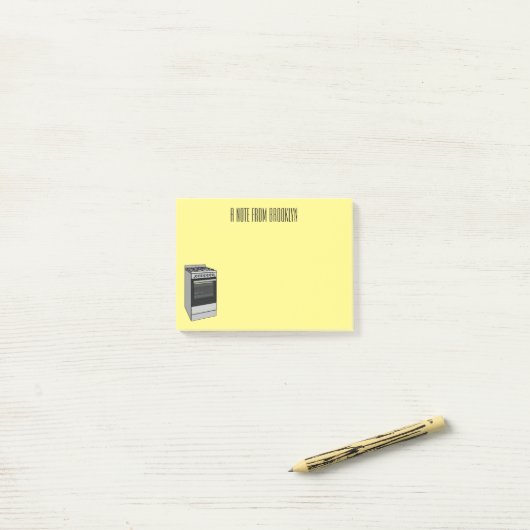 Post-it® Illustration de poêle électrique (Sur un bureau)
