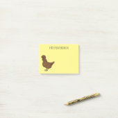Post-it® Illustration de poulet à la polis chamois (Sur un bureau)