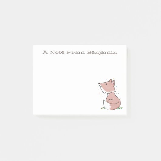 Post-it® Illustration de renard blanc mignon bébé (Devant)