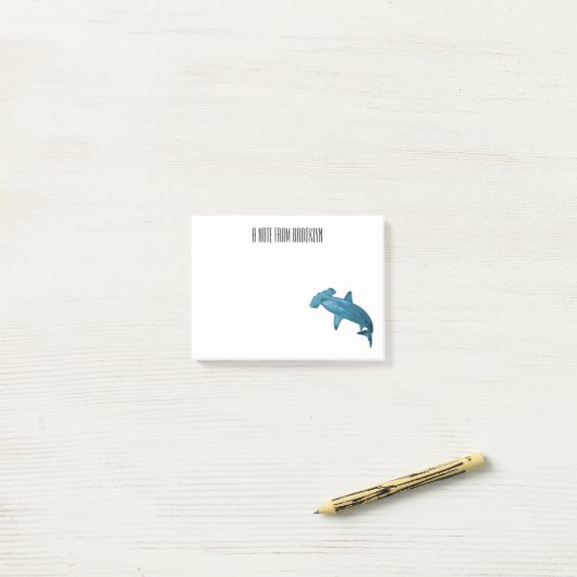 Post-it® Illustration de requin marteau (Sur un bureau)