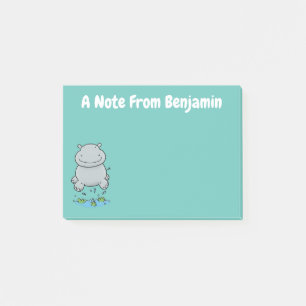 Post-it® Illustration de saut en hippo mignon