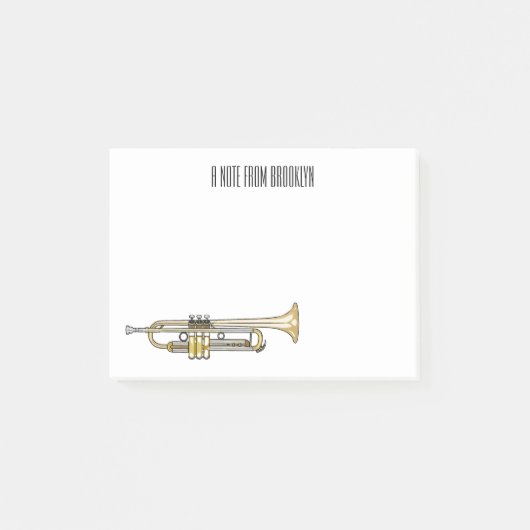 Post-it® Illustration de trompette (Devant)