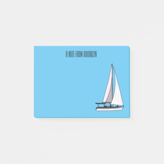 Post-it® Illustration de voilier (Devant)