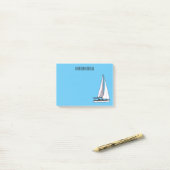 Post-it® Illustration de voilier (Sur un bureau)
