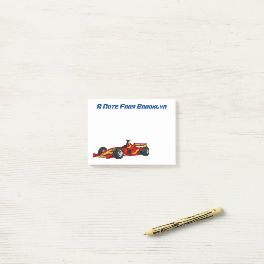 Post-it® Illustration de voitures de course à grande vitess (Sur un bureau)