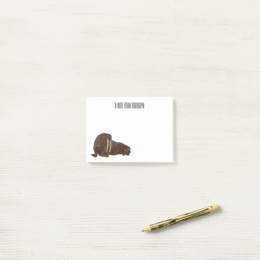 Post-it® Illustration de Walrus (Sur un bureau)