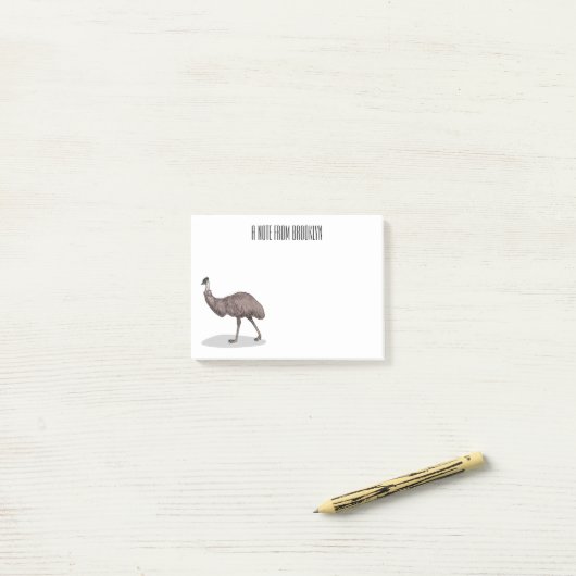 Post-it® Illustration d'Emu bird (Sur un bureau)