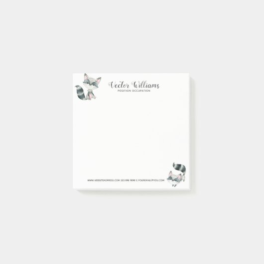 Post-it® Illustration des aquarelles de chats mignons (Devant)