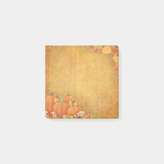 Post-it® Illustration des Citrouilles d'automne et du feuil (Devant)