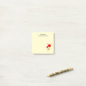 Post-it® Illustration des fleurs du coeur rouge mou (Sur un bureau)