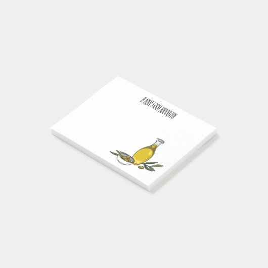 Post-it® Illustration d'huile d'olive (Incliné)