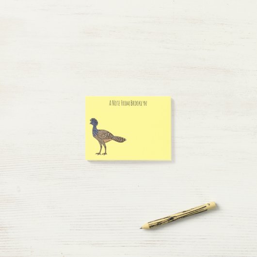 Post-it® Illustration d'oiseau de curassow (Sur un bureau)