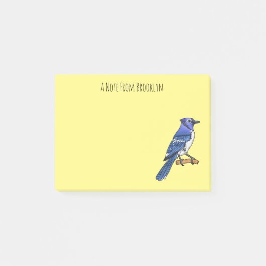 Post-it® Illustration d'oiseau de jay bleu (Devant)