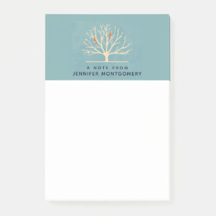 Post-it® Illustration d'Oiseaux oranges modernes dans un gr