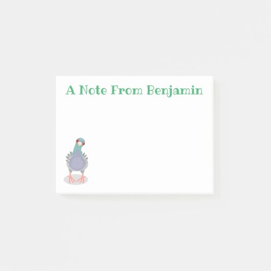 Post-it® Illustration drôle de pigeon curieux (Devant)