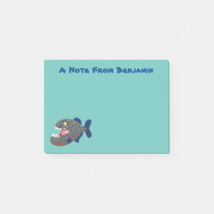 Post-it® Illustration drôle de piranha affamée