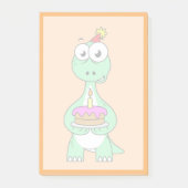 Post-it® Illustration Du Brontosaurus Avec Gâteau D'Anniver (Devant)