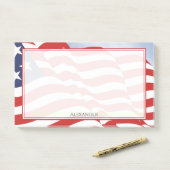 Post-it® Illustration du drapeau américain du Jour de l'Ind (Sur un bureau)