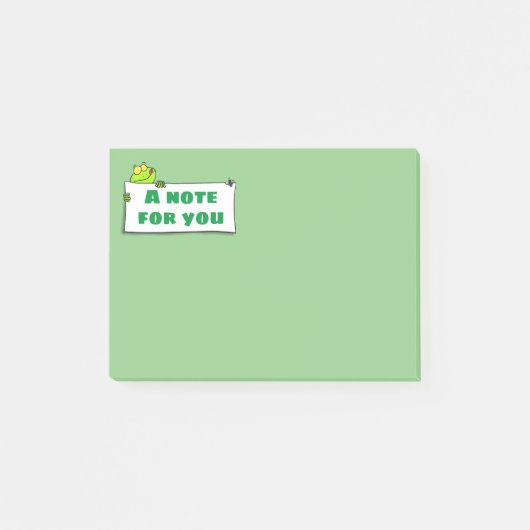 Post-it® Illustration du panneau de grenouille verte mignon (Devant)