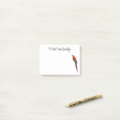 Post-it® Illustration du perroquet de macaw Scarlet (Sur un bureau)