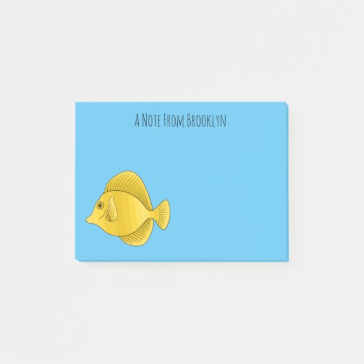 Post-it® Illustration du poisson-tang jaune (Devant)