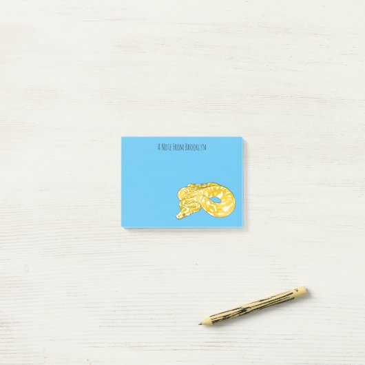Post-it® Illustration du serpent python birman (Sur un bureau)