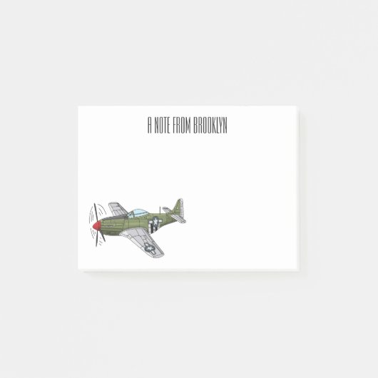 Post-it® Illustration d'un avion militaire (Devant)