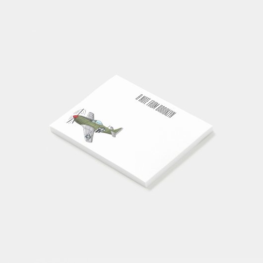 Post-it® Illustration d'un avion militaire (Incliné)