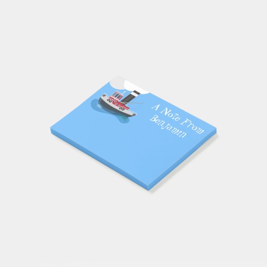 Post-it® Illustration d'un bateau à chalutier mignon (Incliné)