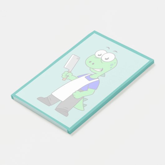 Post-it® Illustration D'Un Boucher Rex Tyrannosaurus. (Incliné)