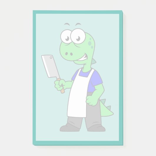 Post-it® Illustration D'Un Boucher Rex Tyrannosaurus. (Devant)