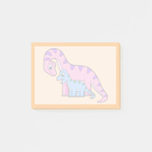 Post-it® Illustration D'Un Brachiosaurus Mère Et Enfant.
