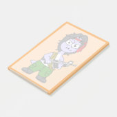 Post-it® Illustration D'Un Brontosaurus Habillé En Rambo. (Incliné)