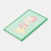 Post-it® Illustration D'Un Brontosaurus Jouant Au Football. (Incliné)