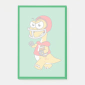 Post-it® Illustration D'Un Brontosaurus Jouant Au Football. (Devant)