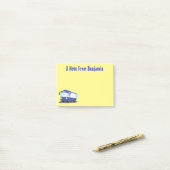 Post-it® Illustration d'un bus moderne bleu mignon (Sur un bureau)