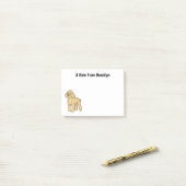 Post-it® Illustration d'un caniche brun joyeux (Sur un bureau)