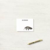 Post-it® Illustration d'un dessin animé d'Anteater (Sur un bureau)
